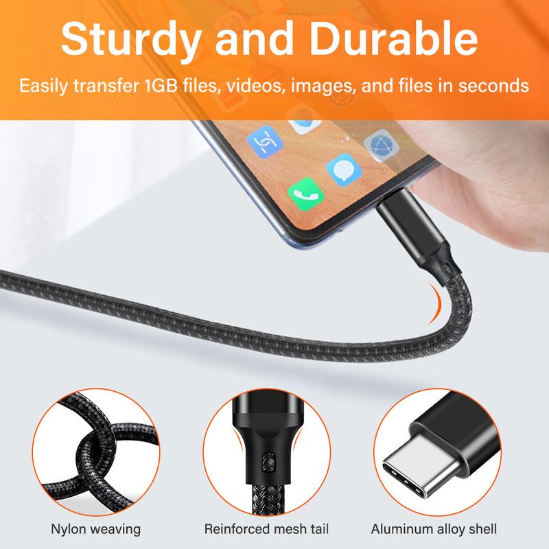 USB 3.2 Gen 2 Type A To C Data Transfer Charger Cable For iPhone 15 16 Macbook iPad Samsung High Speed Fast charge 1m 2m 3m Long