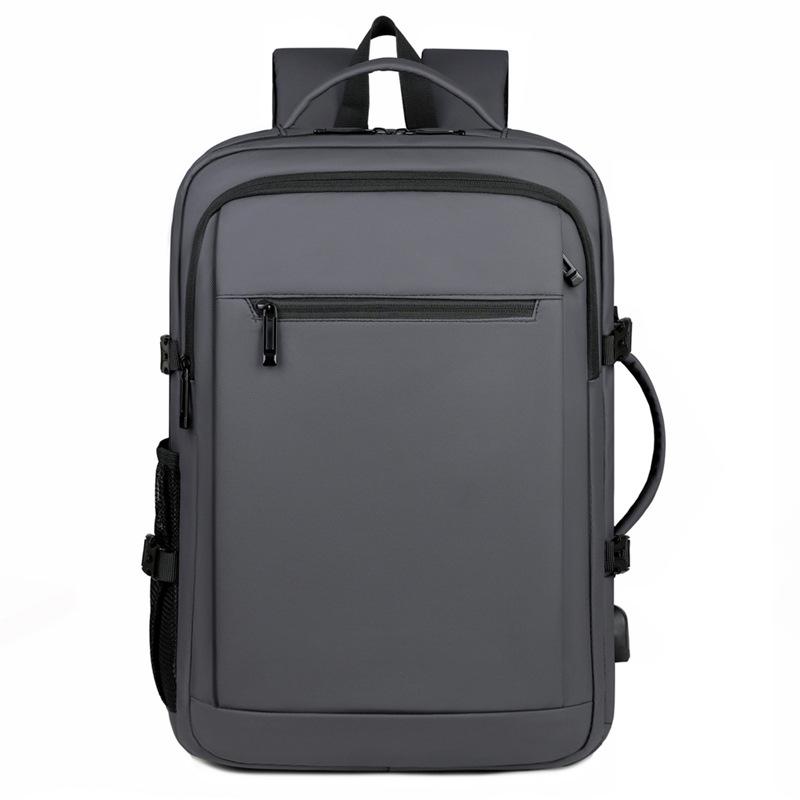 

Men s Large Capacity Waterproof Leather Double Shoulder Business Travel Backpack 45*30*17cm серый