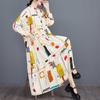 Abito Torta Patchwork Stampa Moda Nuova Stagione Primavera Taglia Larga Ampio