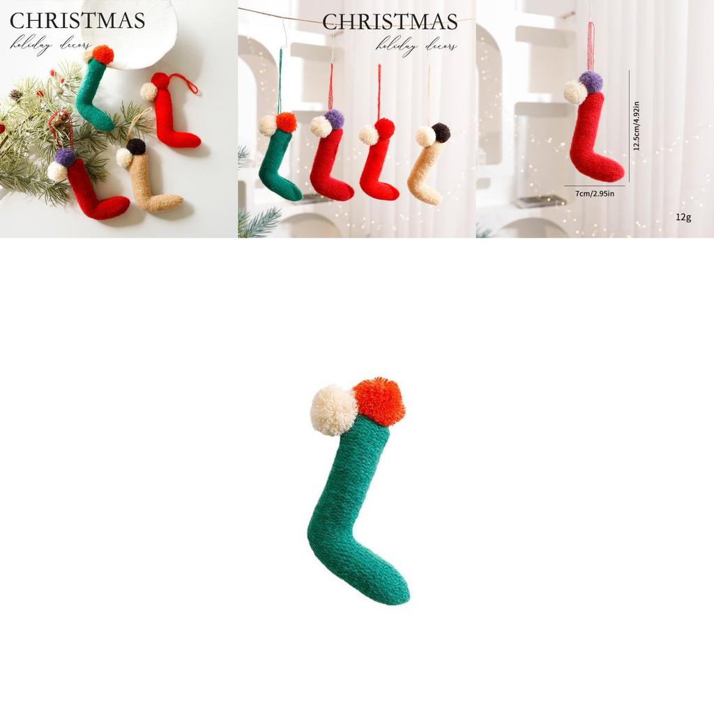 Creative Socks And Plush Ball Pendants Christmas Decoration Props For Holiday Tree Ornaments And Festive Scene Decor