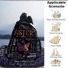 1pc To Sister Quotes Blanket, Lightweight Flannel Throw For Sofa, Bed, Travel, Camping, Livingroom, Office, Couch, Chair, And Bed,