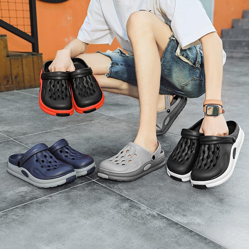2025 Summer Hollow New Breathable Casual Hole Shoes Outdoor Beach Wading Shoes One Shoe Two Wear Large Size