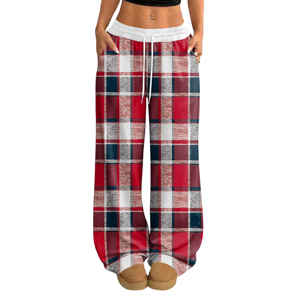 Women's Casual And Fashionable  Elastic Waist Loose Wide Leg Pants