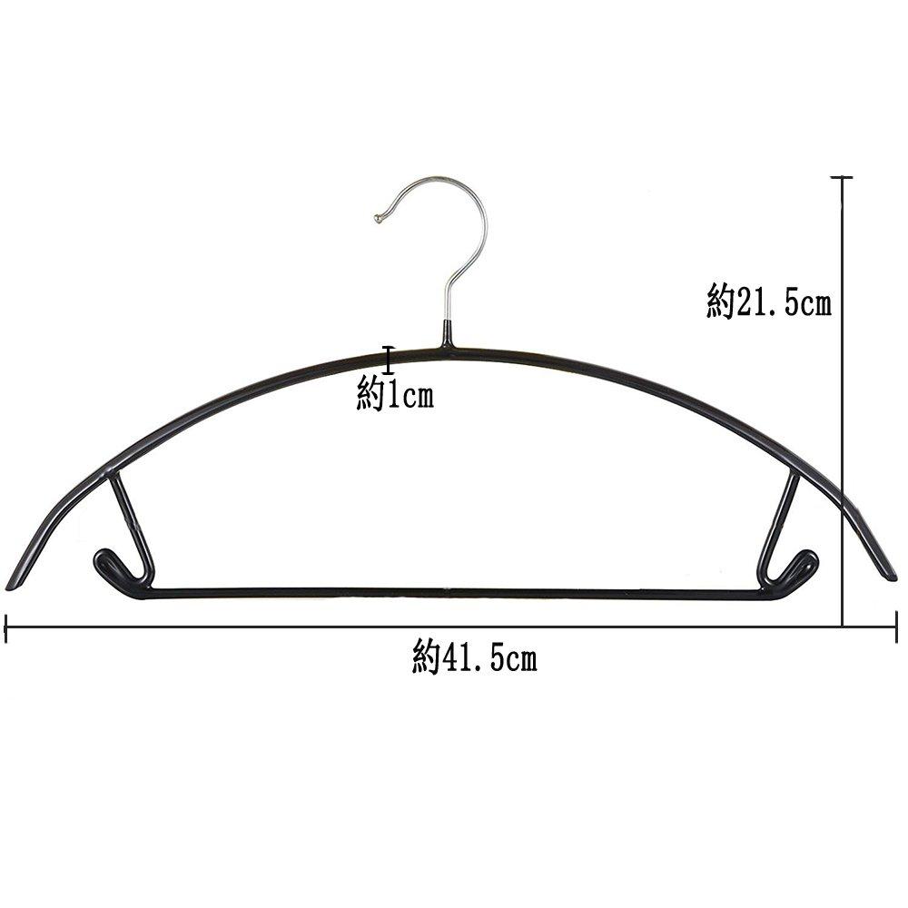 Living Hall Laundry Black Hangers, Non-Slip Space-Saving Hangers, Human-Shaped, Storage, 10-Pack, (Black, 10)