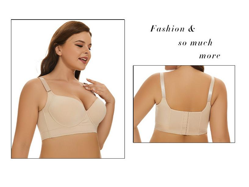 Plus Size Seamless Support Bra: Anti-Sag, 8-Row Adjustable, Shaping, Side Support for Women