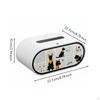 Illuminated Tissue Box Decorative Panel Oval Hard Shelling Tabletop Holder for Desk,