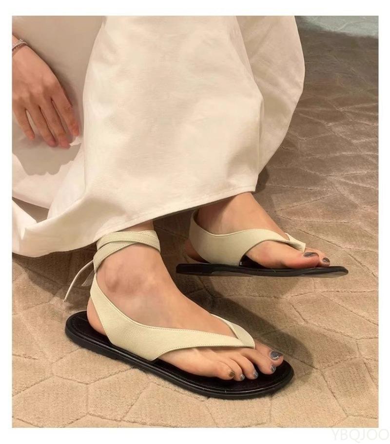 Women's Personalized Casual Clip Toe Slippers Summer Versatile Flat Bottom Daily Casual Comfortable Sandals for Wearing Outside