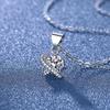 Luxury Four-Leaf Clover Windmill Pendant Necklace with Full Diamond Eight Hearts and Arrows Cut for Women
