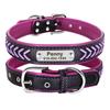 Personalized PU Leather Dog Collar Custom Braided Dog Collars Padded Pet Necklace Free Engraving for Small Medium Large Dogs Pug