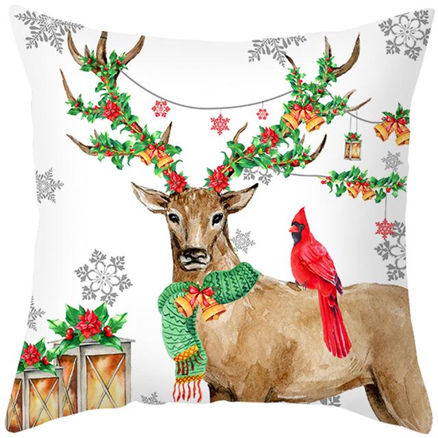 45cm Merry Christmas Cushion Cover Pillowcase 2024 Christmas Decorations for Home Ornament New Year Christmas Decor 2025 Noel
