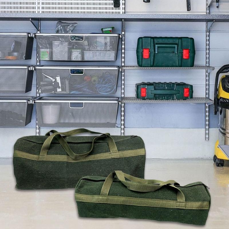 Werkzeugtasche aus Canvas mit großer Kapazität, Werkzeugaufbewahrungstasche, Handwerkzeugaufbewahrung, Tragetasche, Werkzeugorganizer für Zimmerleute