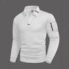 Mens Long Sleeve Polo Shirt Checkered Patchwork Casual Fashion Slim Fit Young Adults