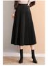 Women's High-Waist A-line Pleated Long Skirt