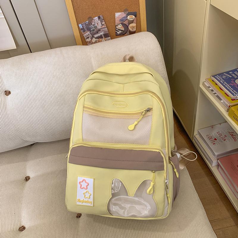 Premium Japanese Transparent Pain Bag Backpack College Yum Daily Simple Large Capacity Campus Female Ins Wind Backpack