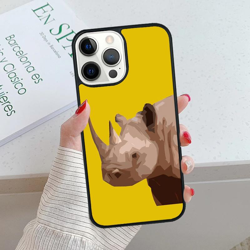 Animal Rhino Phone Case cover For iPhone 17 Air 15 16 16e 14 13 Pro Max Coque 12 11 Pro Max For Apple PLUS fundas