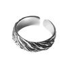 Yin Taifei Unisex Silver Stone Texture Open Ring - Versatile Retro Design for Couples