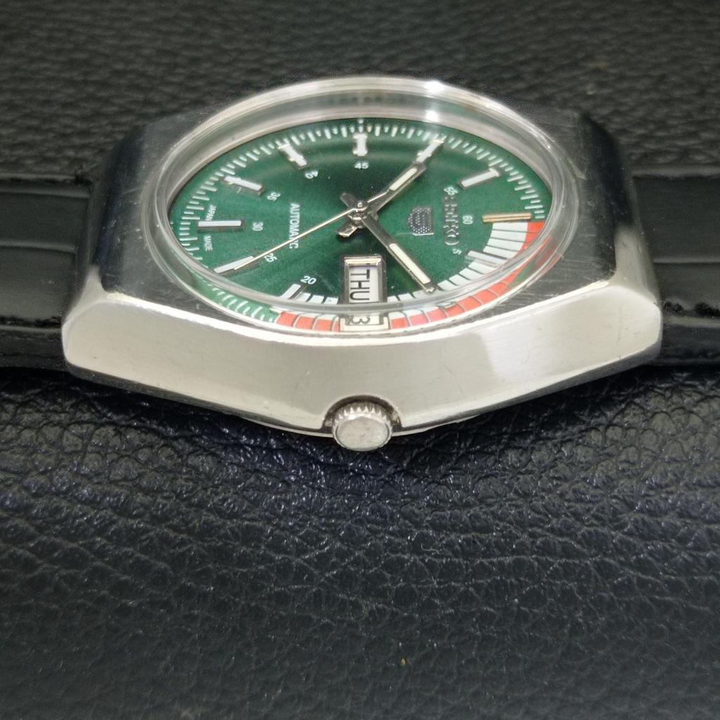 AUTOMATIC 6309A VINTAGE SEIKO 5 JAPAN MENS GREEN COLOR DIAL WATCH a701901-5 R207-a701901