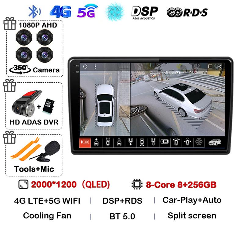Android 14 Wireless Carplay Auto For Ford Fusion 1 2005-2012 Car Radio GPS Navigation Multimedia Video Player 4G WIFI Stereo