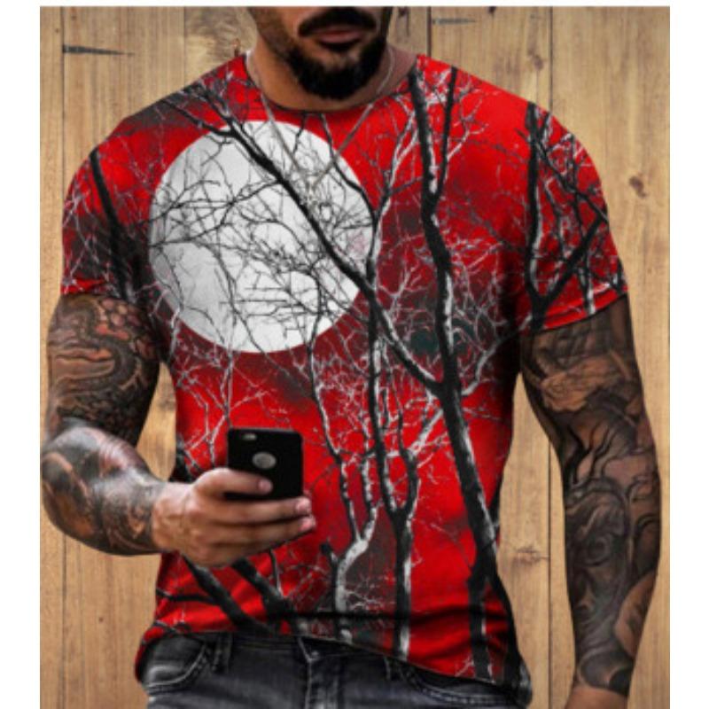 

Мужская футболка унисекс с принтом луны, круглым вырезом, 3D, на Хэллоуин, повседневная рубашка с короткими рукавами 6XL