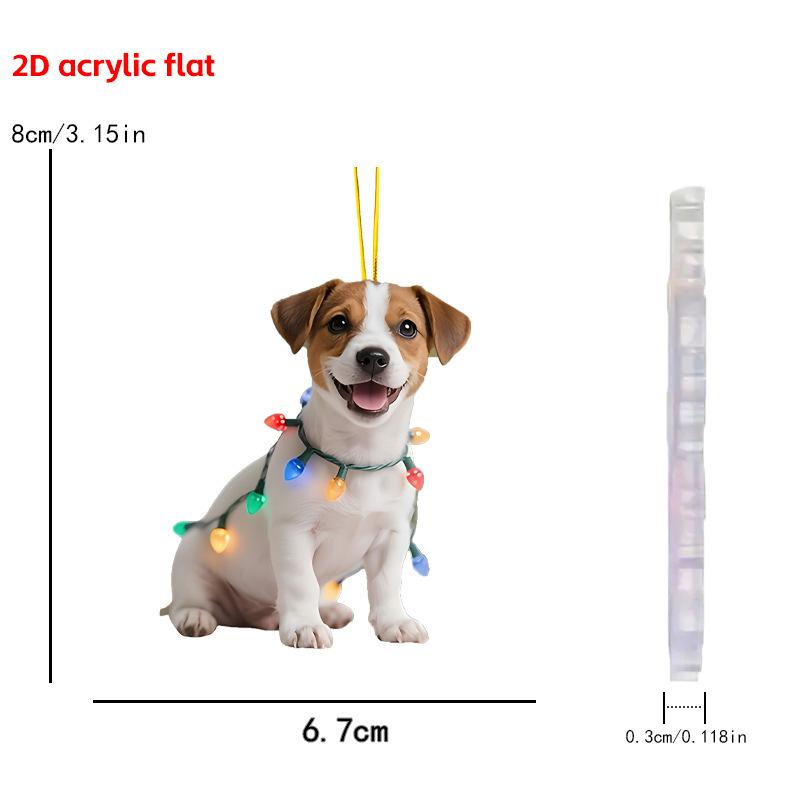 Christmas Animal Series 2D Flat Acrylic Hanging Ornaments for Christmas Party Home Decor Backpack Key Chains Tree Christmas Deco