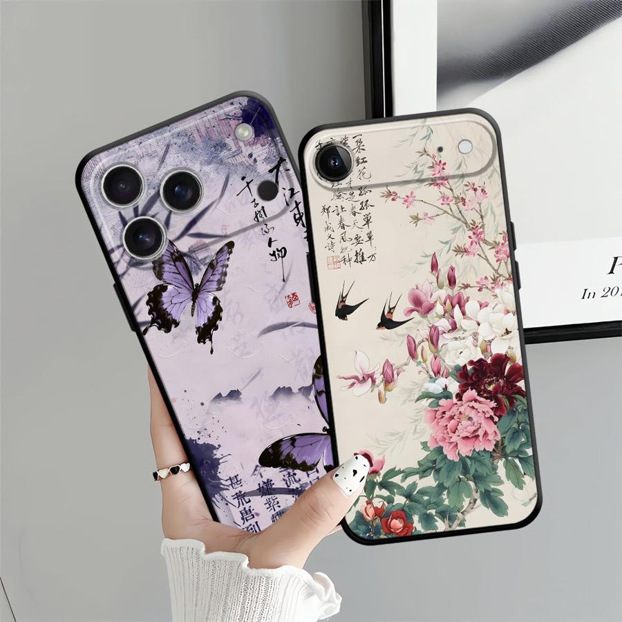 Custodia per Telefono Funda per Apple iPhone 17 Pro Max Air 15 Pro 7 8 11 12 16 13 14 XR XS MAX Farfalla Retro