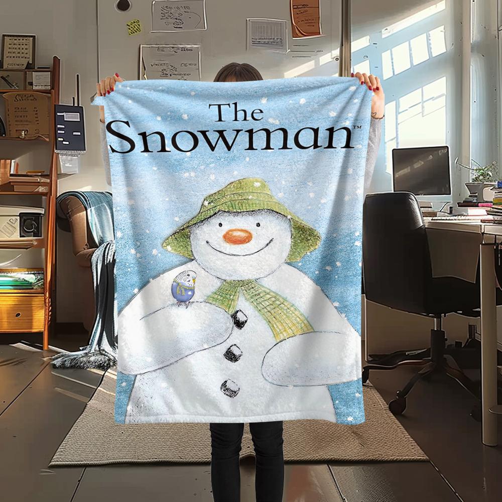 1 Stück Schneemann-Print Flanelldecke, Hohe Qualität, Bequem für alle Jahreszeiten, Heimdekoration, Wärme und Komfort, Perfekt für Weihnachtsgeschenke211
