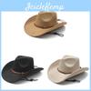 Western Cowboy Hat With Suede Velvet Material Big Brim For Fall Winter Fashion
