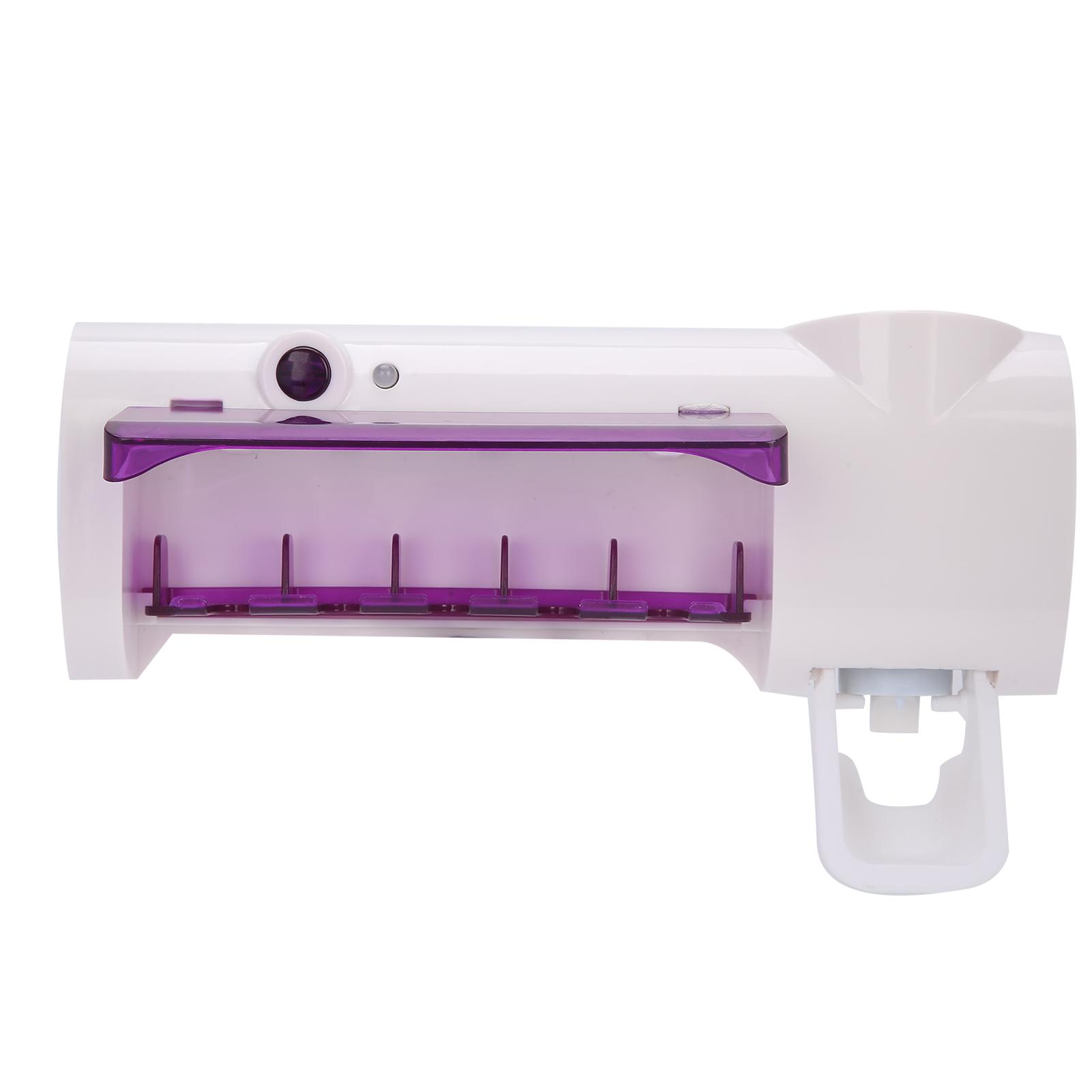 

Держатель для зубных щеток с УФ-стерилизатором, настенная стойка для чистки, органайзер для зубных щеток без сверления для ванной комнаты