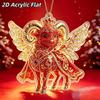 2D Acryl Sternzeichen Steinbock Weihnachtsbaum Anhänger Glücksbringendes Rot-Gold Design Für Rückspiegel Neujahr Hausdekoration