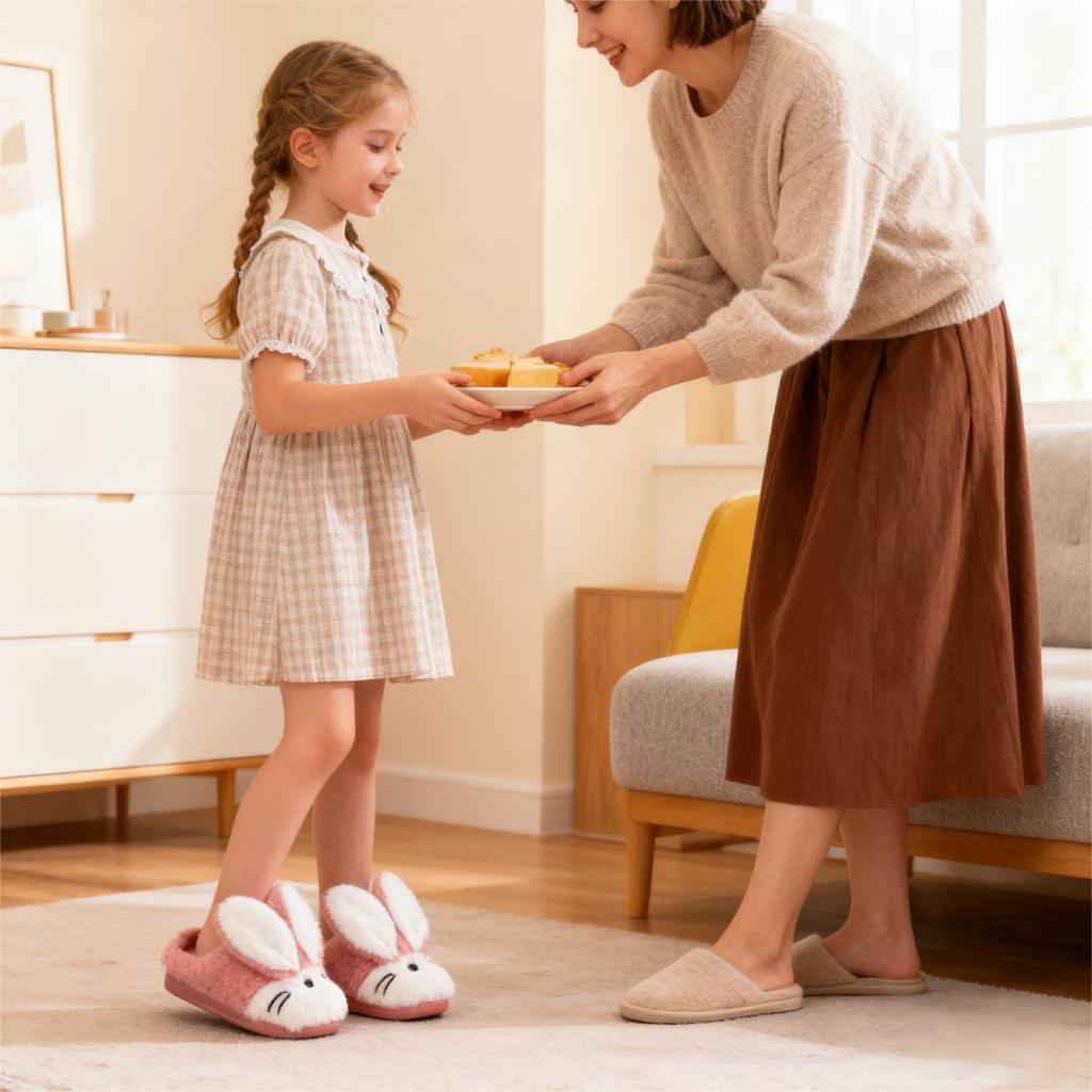 Winter Cartoon Bunny Home Warm Children's Cotton Slippers