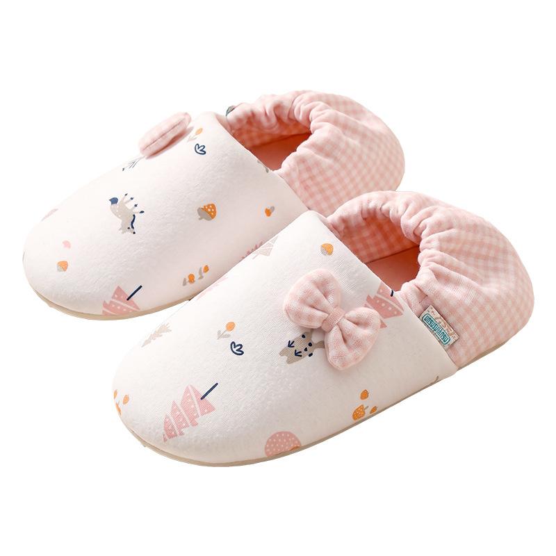 Moon warm confinement shoes postpartum winter bag heel slippers soft sole non-slip maternity shoes indoor low heel confinement shoes