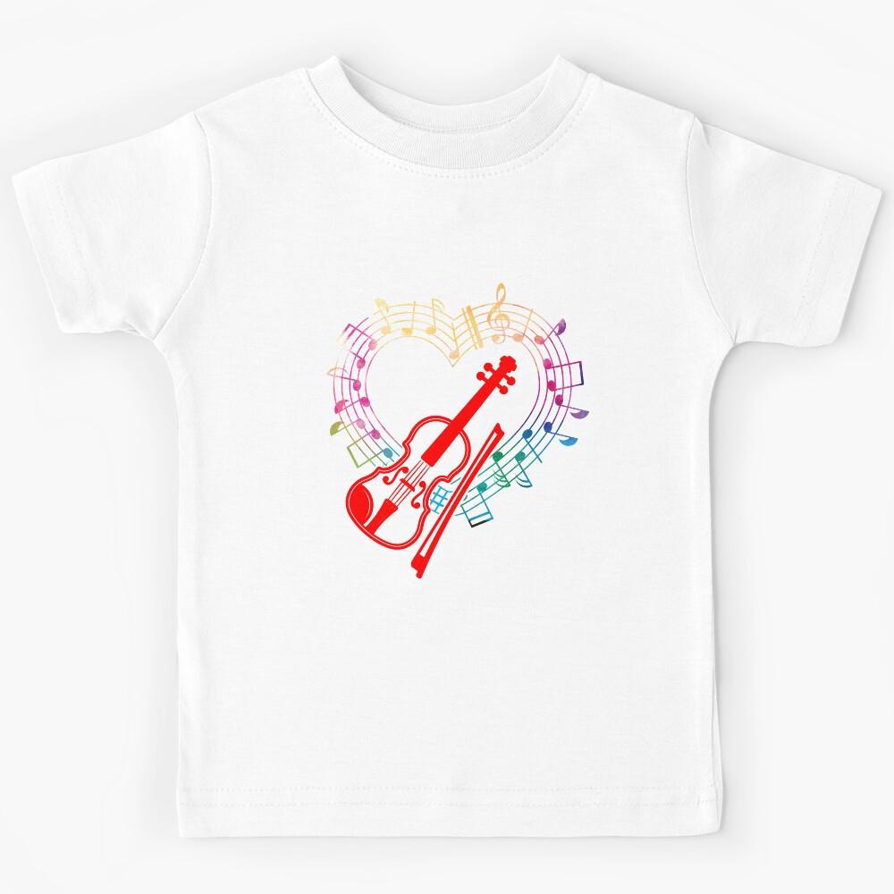 Girl Musician Heart Violin Kids T-Shirt 120