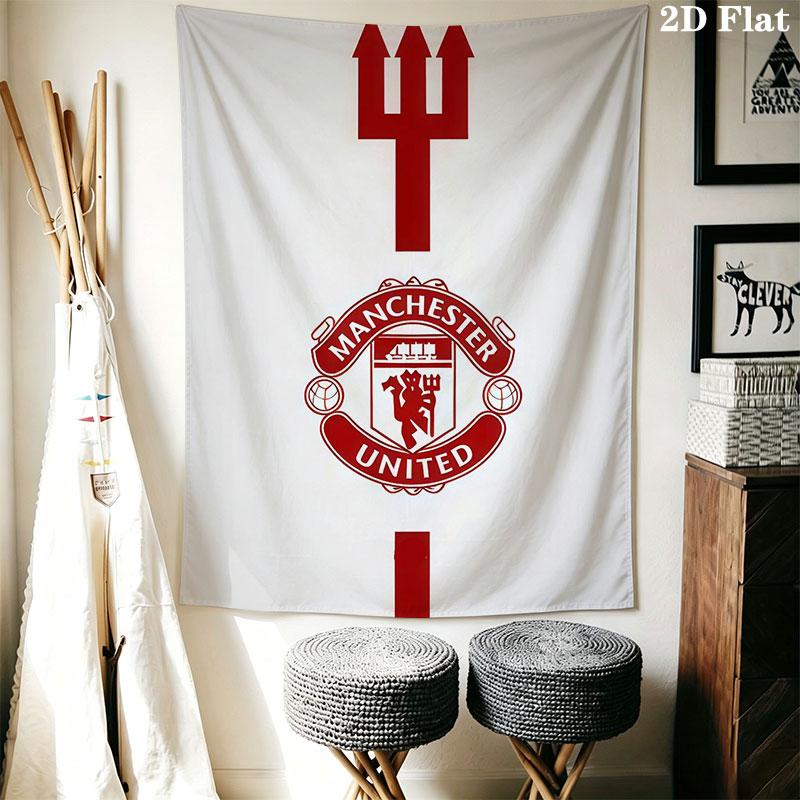 Man Utd F Wall Hanging Printed Fabric Blanket Decorative Tapestries for Bedroom Living Room Home Decor