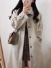 Oatmeal Woolen Petite Women's Mid-Length Coat - 2025 Autumn/Winter Collection