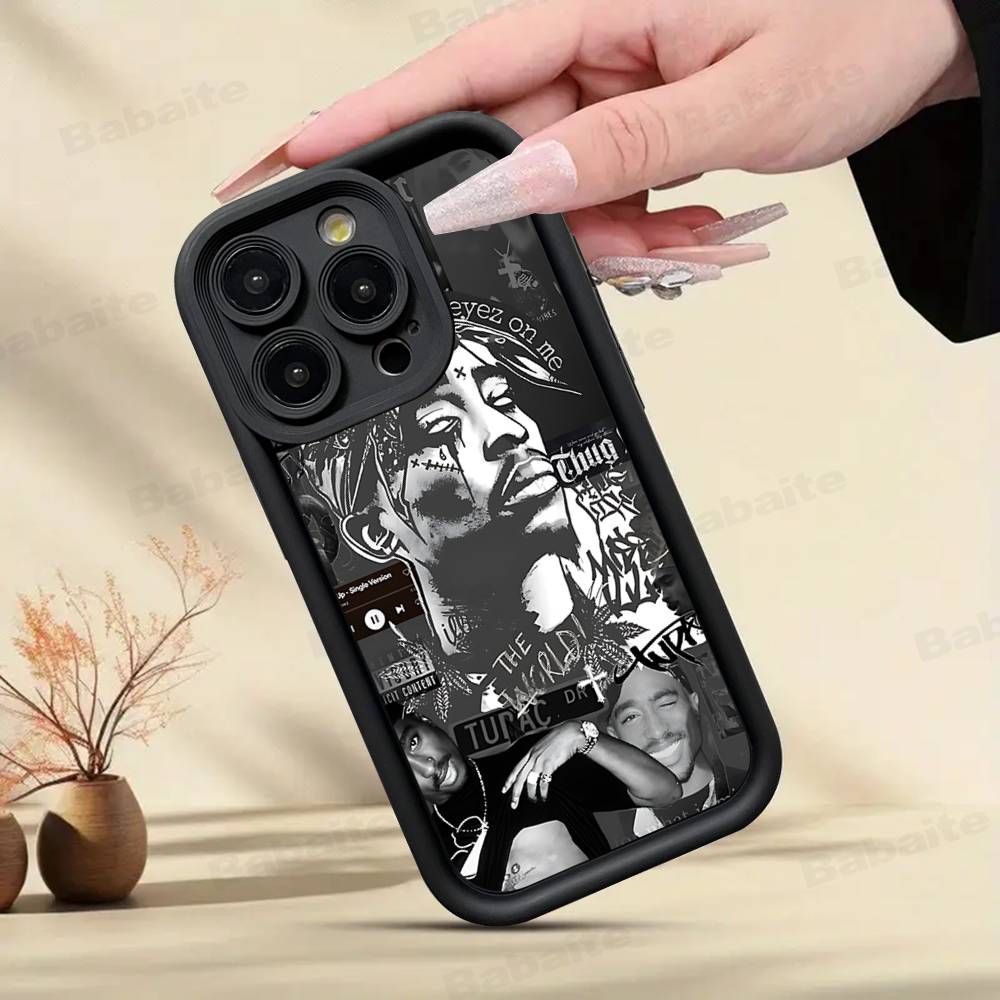 2Pac Hip Hop Singer Phone Case For IPhone 17 16 15 14 13 12 11 Pro Max Mini Plus Soft TPU Back Cover