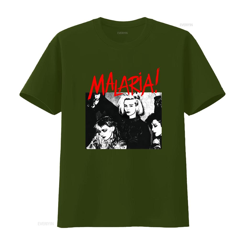 Malaria Retro Punk Band T Shirt for Men and Women Vintage Style High Quality Print Unique Design Vintage Washed Stretched