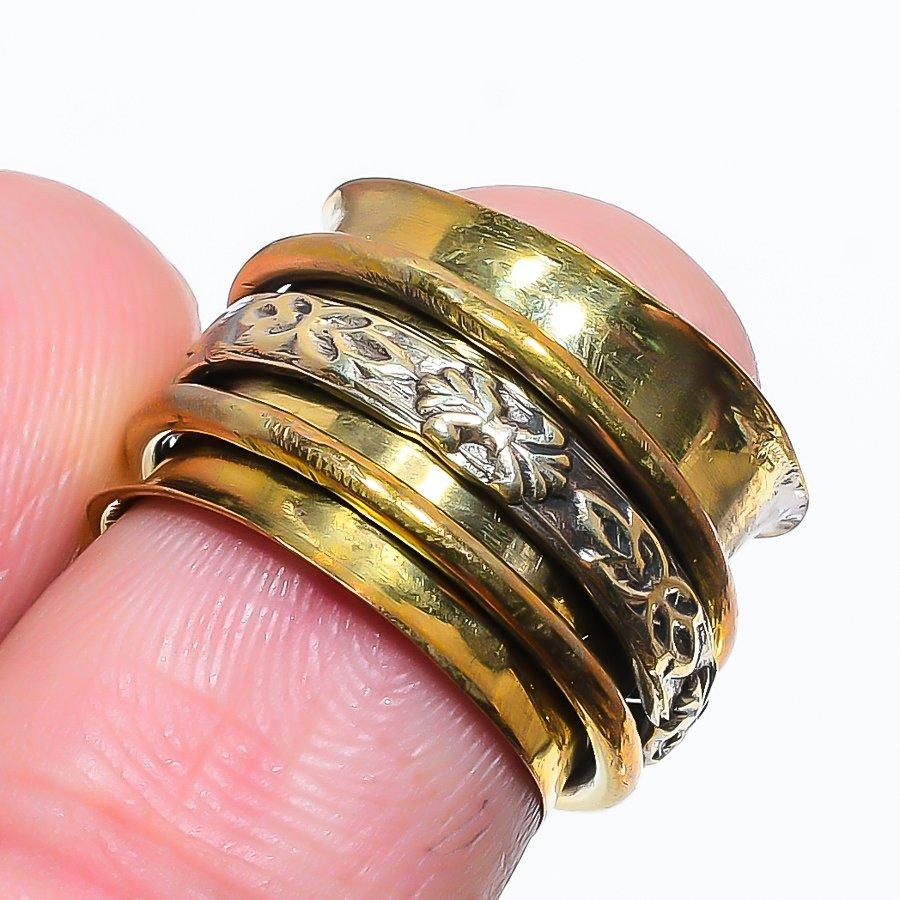 

Meditation Spinner Handmade 925 Sterling Silver Jewelry Ring Size 5.5 z8d72