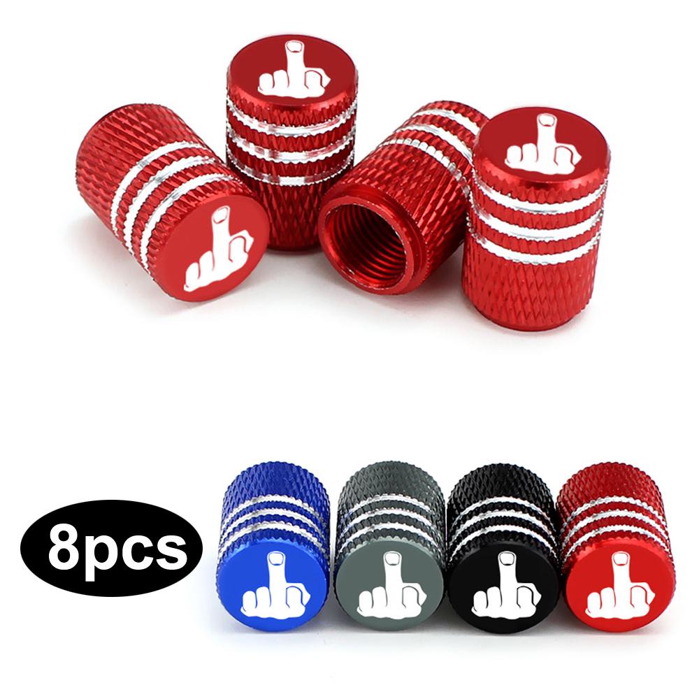 

8 шт. колпачки для среднего пальца штока клапана шины, алюминиевые автомобильные колпачки, колпачки для воздушного клапана штока колеса