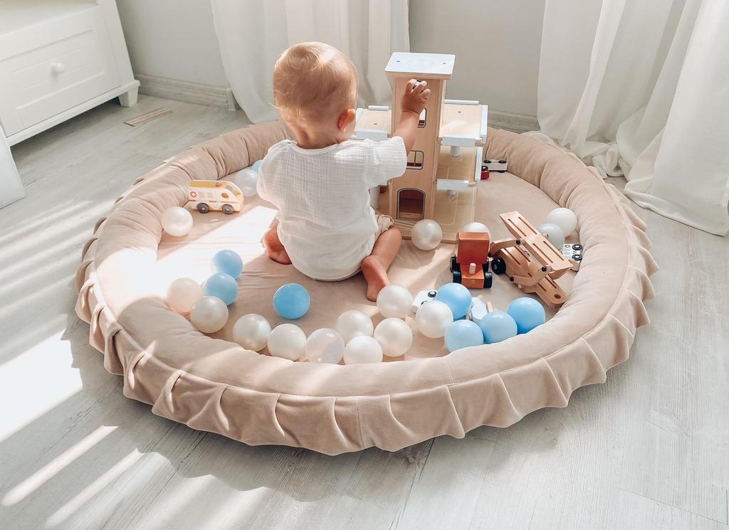 Nest Mat 120cm for Children, Velvet Soft Light Mint