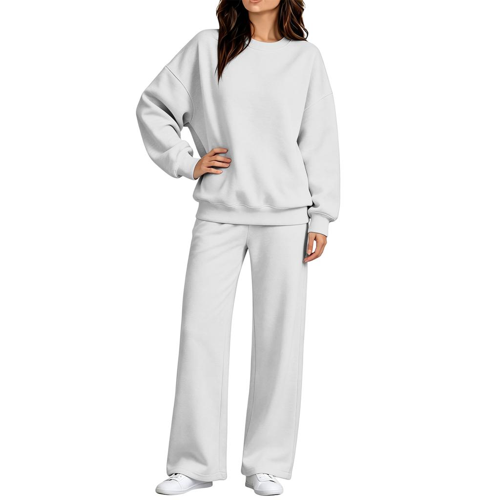 Women's Casual Comfortable Neck Sweatshirt and Pants Set for Fall Winter Outfit