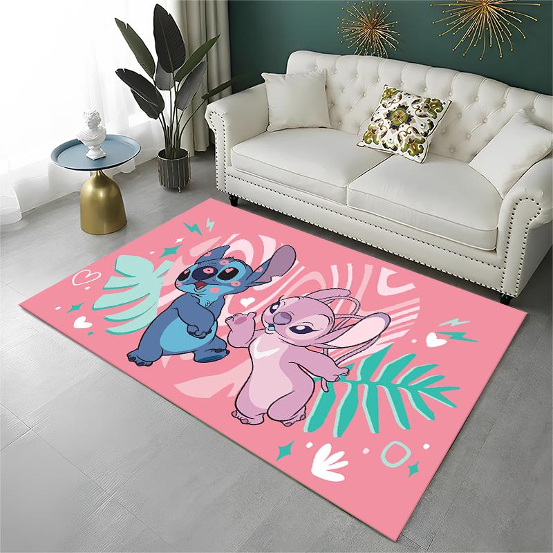 Cute S-Stitch Cartoon Non-Slip Area Rug for Living Room,Bedroom,Playroom,Soft Carpet Floor Mat Home Decor Rug Kids Room Gift