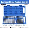 40 piece set of automotive repair tools, including hexagonal, hexagonal, and hexagonal screwdriver head sleeve sets