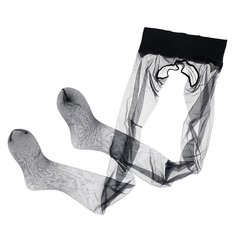 Collant estivi 1D ultra-sottili per donna Calze velate senza cuciture Vita bassa Cavallo aperto Biancheria intima sexy Collant in nylon