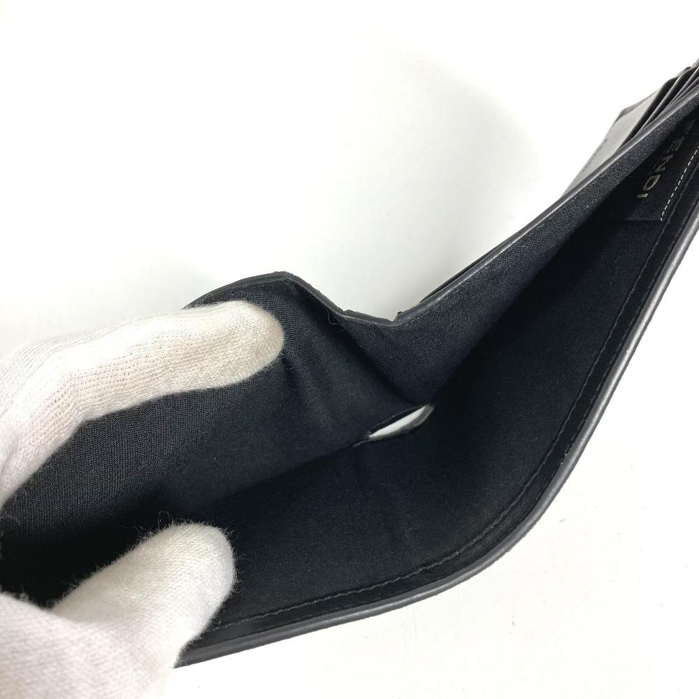 Fendi ZM0001 Zucca Logo Compact Wallet Folded Wallet PVC/Leather Black/yellow