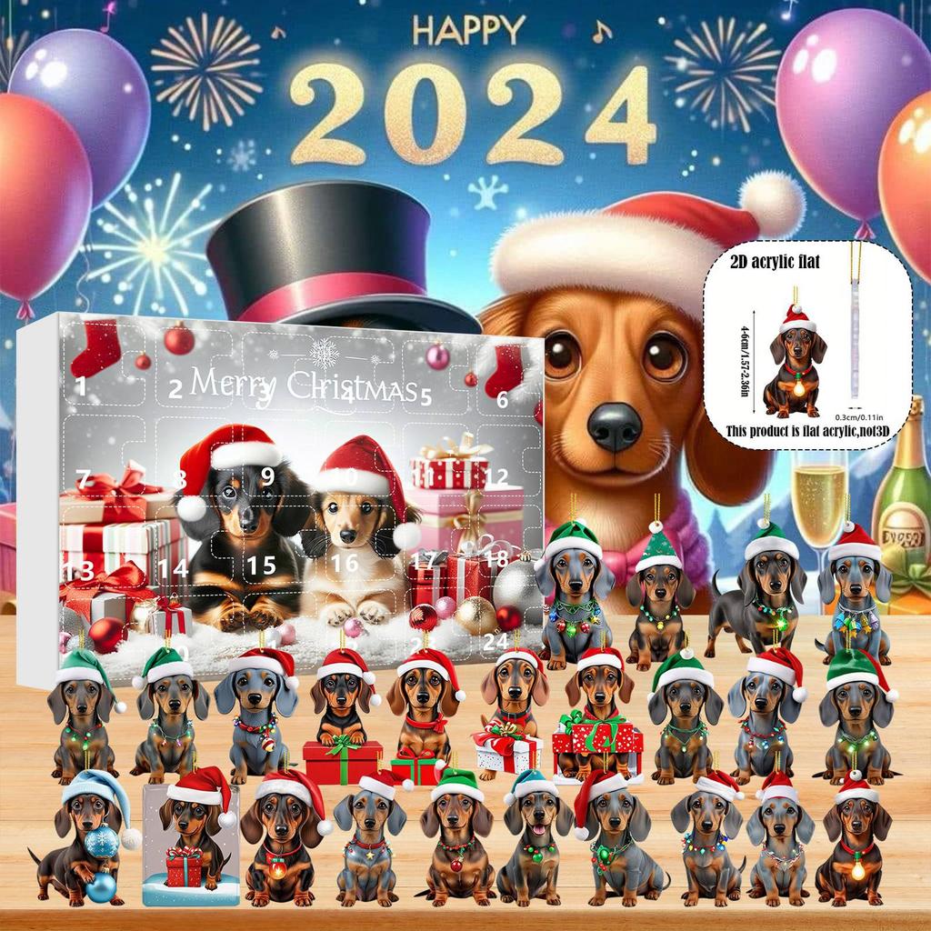 Christmas Advent Calendar 2024 Contains 24 Christmas Acrylic Decoration Arrival Calendar Christmas Countdown With Surprise Pedants