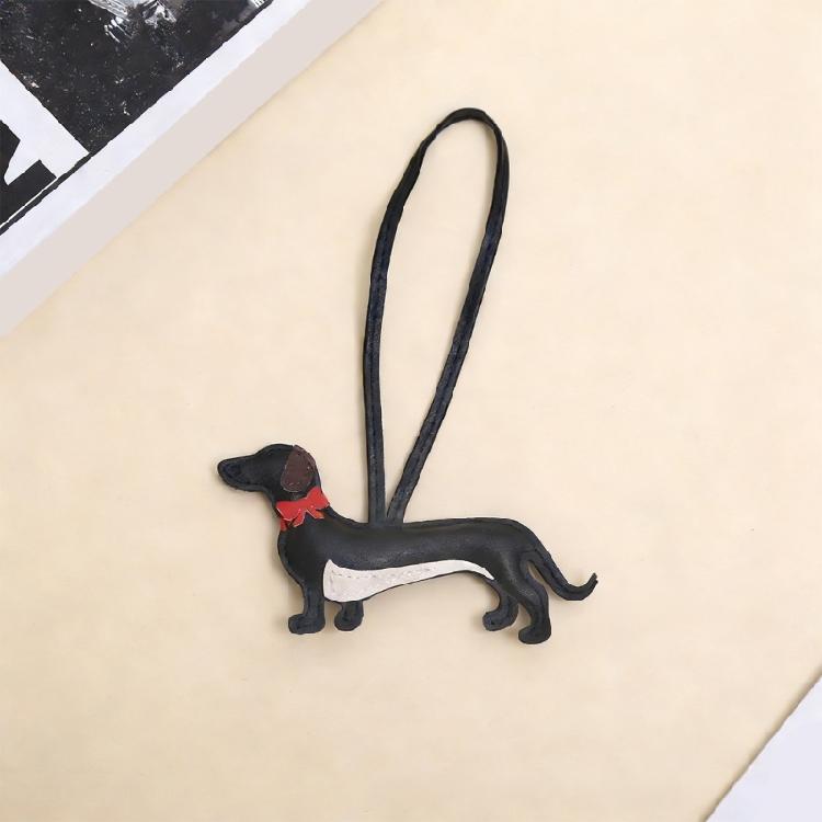 Traditional Dog Shaped Charm Keyring Water Resistant PU Leather Craftsmanship Pendant Stylish Luggage Label Charm