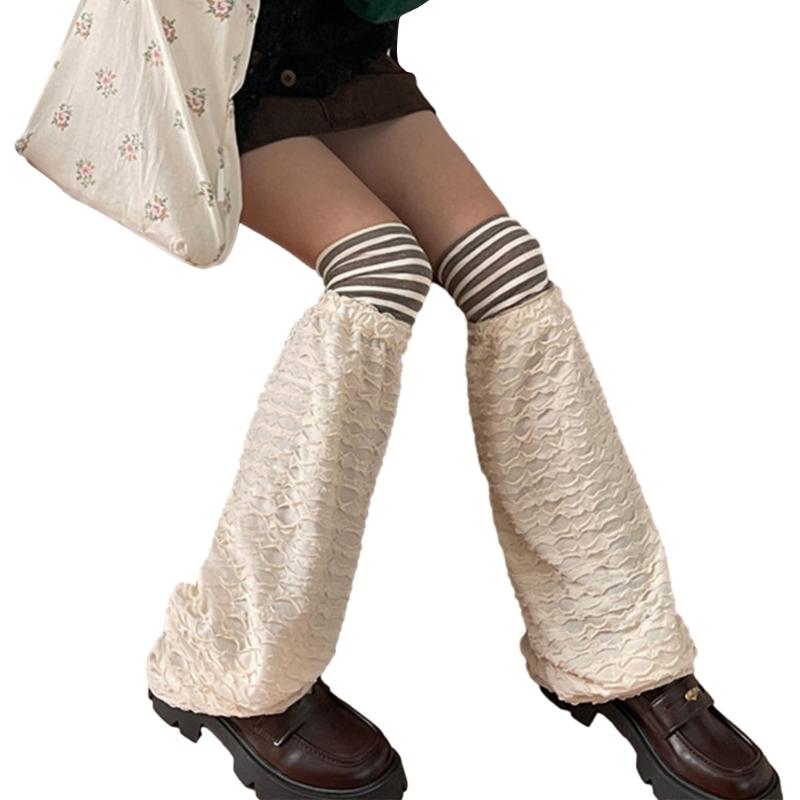 Campus Style Leg Warmers Gothic Ruffle Long Socks Leggings Gaiters Autumn Winter Flare Cuffs Ankle Heaps Socks