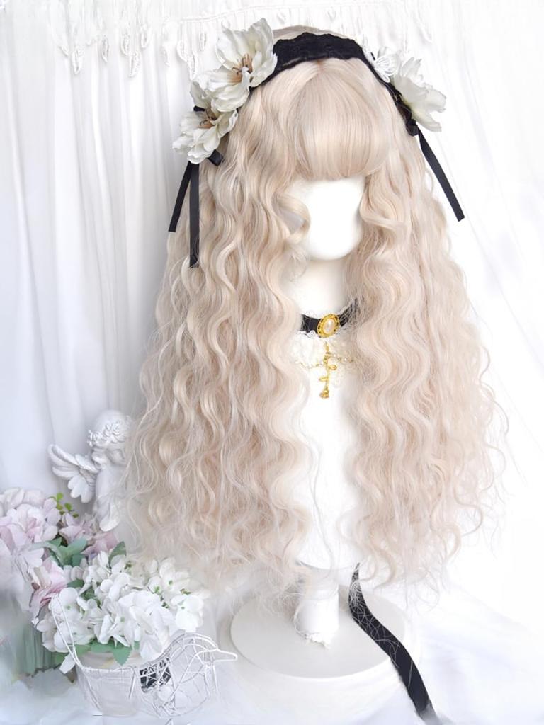 Lolita Long Full Long Curly Cosplay Harajuku Net Included Wig, Wig, Wig, Women's, Hair, Bangs, Fashion,