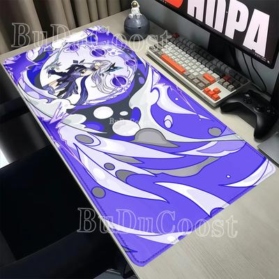 HD Printing Genshin Impact Gaming XXL Overlock Large Mouse Pad Non-slip Base Keyboard Anime Desk Mat Office Accessories Mousepad