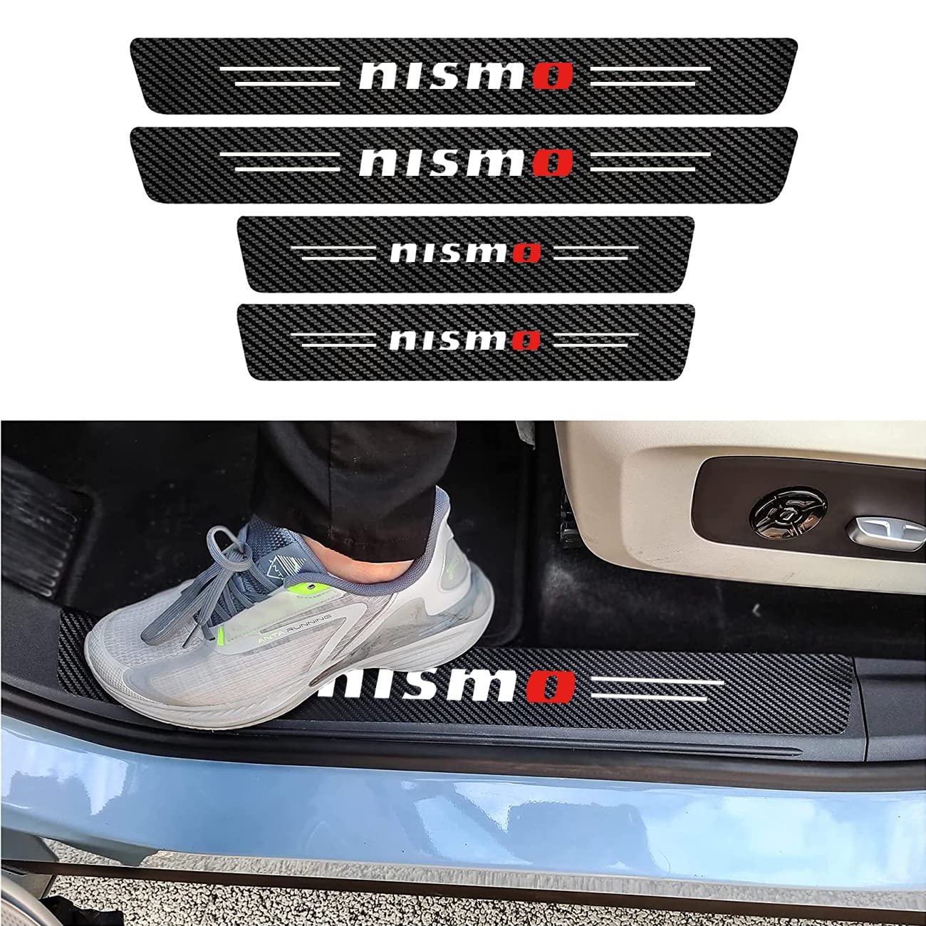 

Nissan Side Step Guards, Car Door Guard Stickers, Made of Premium Leather, Scratch-Hide, Scratch-Resistant, and Stain-Resistant, Set of 4 (nismo)